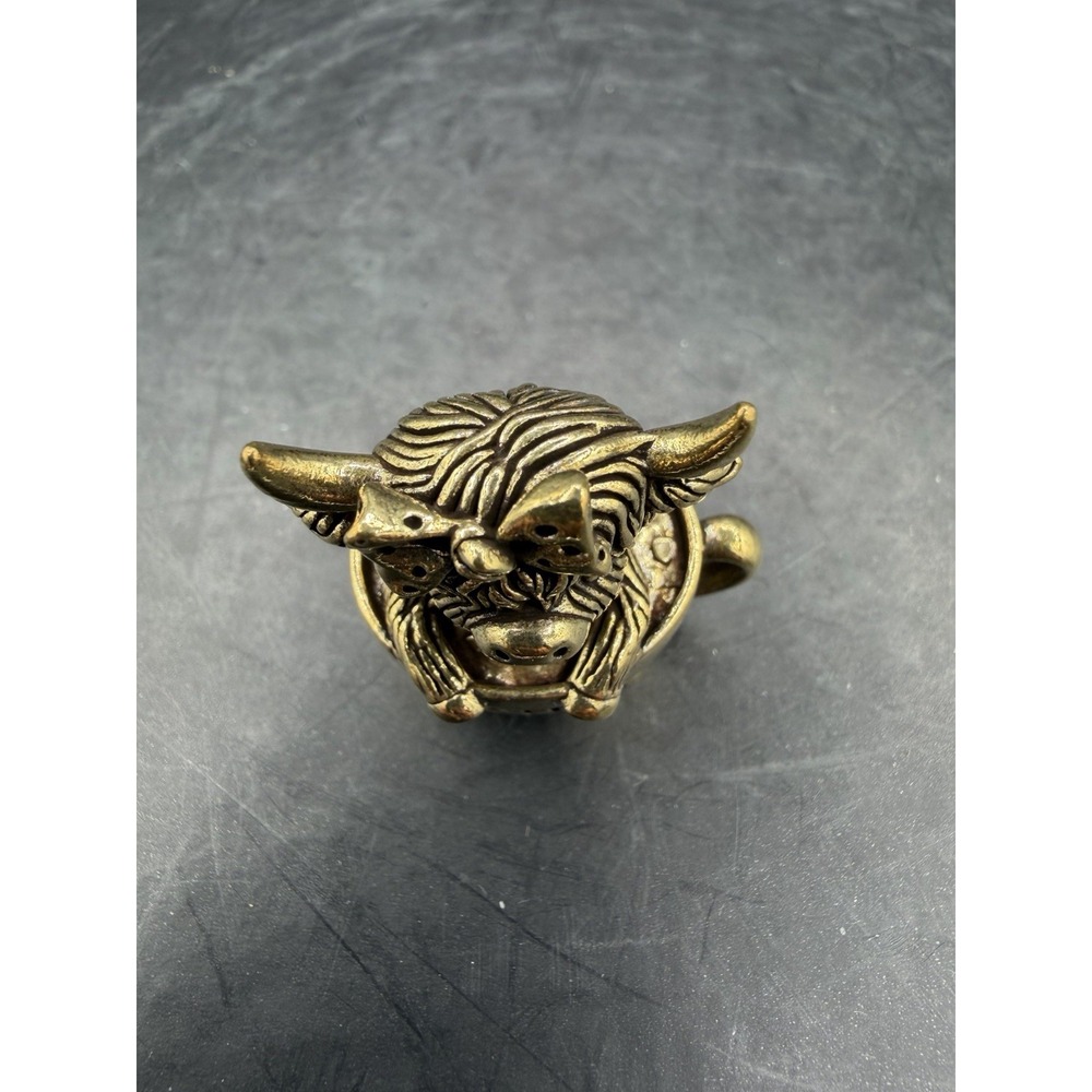 🐮☕ Miniature Brass Highland Cow in Coffee Cup – Cute Figurine‎ ☕🐮 - Picture 5 of 6